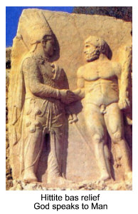 Hittite bas relief - God speaks to Man