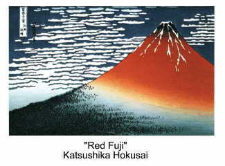 Red Fuji by Hokusai