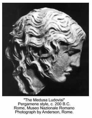 Medusa asleep as a beautiful young woman. The Medusa Ludovisi.