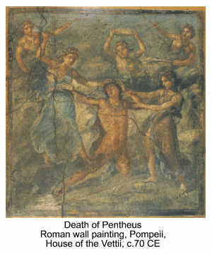 Death of Pentheus, Roman wall fresco, Pompeii