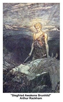 Siegfried Awakens Brunhild by Arthur Rackham