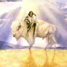 White Buffalo Calf Woman offering the sacred pipe