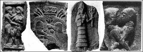 Stone carvings of Babylonian sacred marriage