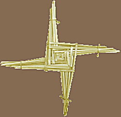 A Brigid's cross made from straw