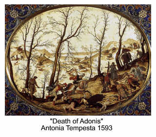 The Death of Adonis by Antonia Tempesta 1593