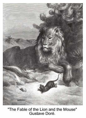 The Fable of the Lion and the Mouse by Gustave Dore