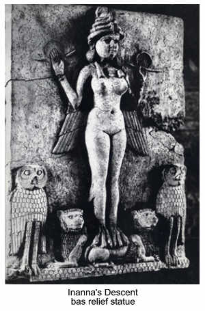 Inanna's Descent, bas relief carving